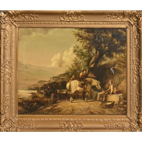 855 - Circle of William Shayer - Watering the Horse, oil on canvas, 71.5 x 91.5cm