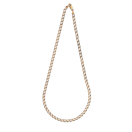 94 - A 9ct gold flat curb necklace, 45cm l, Convention marked, 8.6g