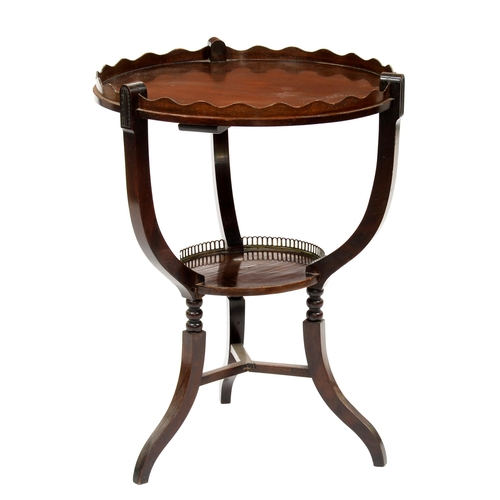 945 - A mahogany two tier occasional table, c1930, with gallery, 69 x 55cm