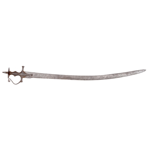 128 - An Indian sword, talwar, 19th c, length of blade 77cm