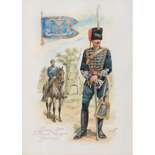 134 - Charles Clarence Stadden (1919-2002) - Uniform of Officers, 1899, Sherwood Rangers Yeomanry, signed,... 