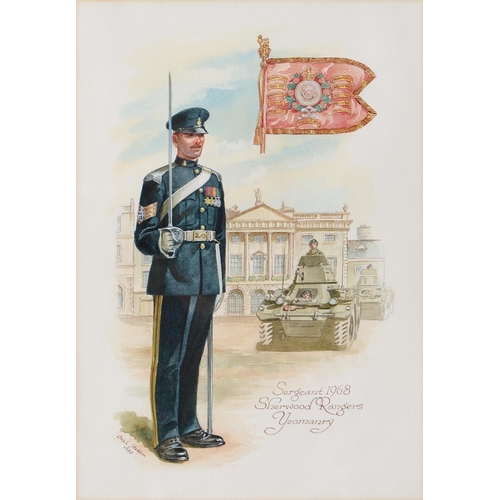 135 - Charles Clarence Stadden (1919-2002) - Uniform of Sergeant 1968 Sherwood Rangers Yeomanry, signed, d... 