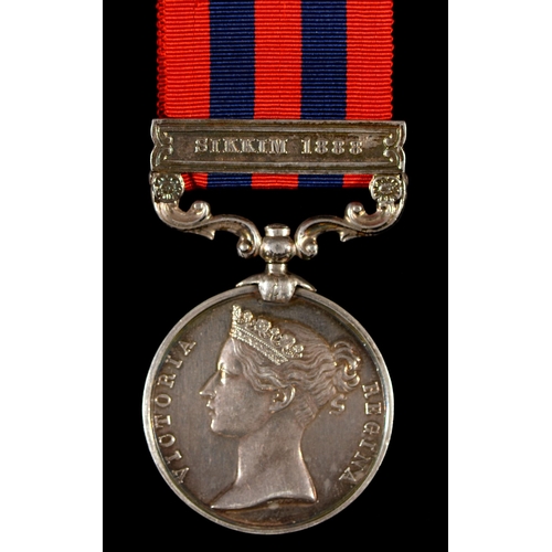 153 - India General Service Medal, one clasp Sikkim 1888, 238 Corporal A Perkins 2d Bn Derby R... 