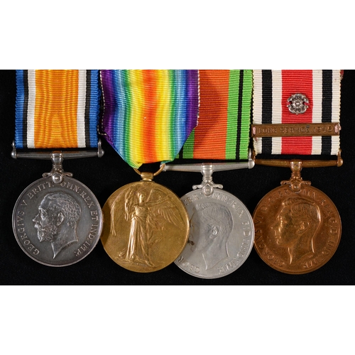 163 - WWI group of four, British War Medal, Victory Medal, Defence Medal and Special Constabulary Long Ser... 