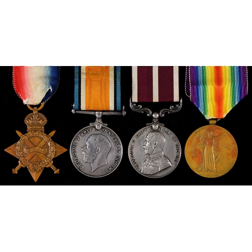 164 - WWI group of four, 1914-15 Star, British War Medal, Victory Medal and Meritorious Service Medal 2281... 