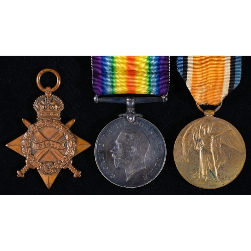 199 - WWI group of three 1914-15 Star, British War Medal and Victory Medal 636 Dvr J Thorpe F R A [on Star... 