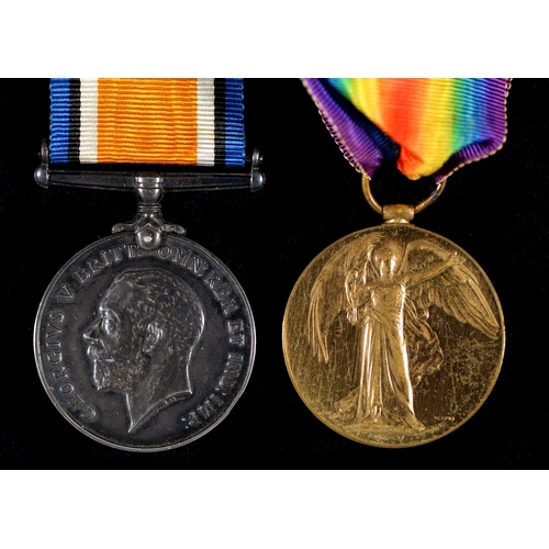 217 - WWI pair British War Medal and Victory Medal 306973 Pte G Overall W Rid R