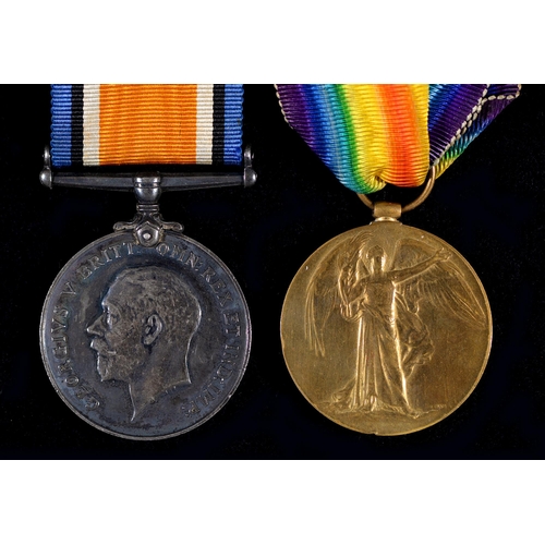 218 - WWI pair British War Medal and Victory Medal 28294 Pte D H Braybrook Notts & Derby R... 