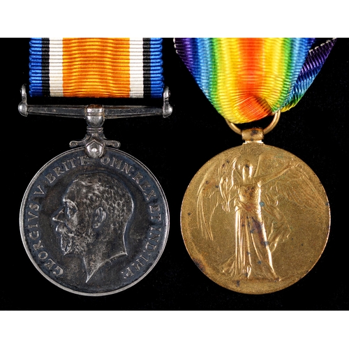 221 - WWI pair British War Medal and Victory Medal 21206 Pte H Wright Leic R