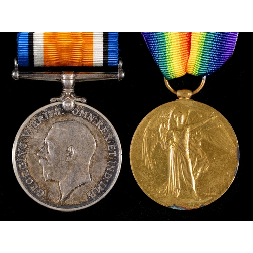 222 - WWI pair British War Medal and Victory Medal 40694 Pte G E Pawson E York R