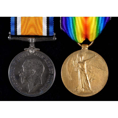 223 - WWI pair British War Medal and Victory Medal R M A 15645 Gnr A Bell