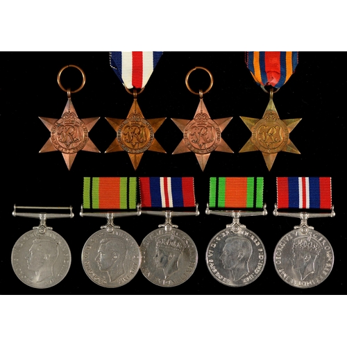 233 - WWII, nine, 1939-1945 Star, Burma Star, France and Germany Star (2), Defence Medal (3) and War Medal... 