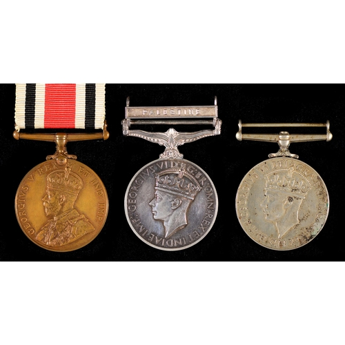 237 - General Service Medal, GVI, one clasp Palestine T56241 Dvr F Metcalf R A S C, Cadet Forces Medal GVI... 