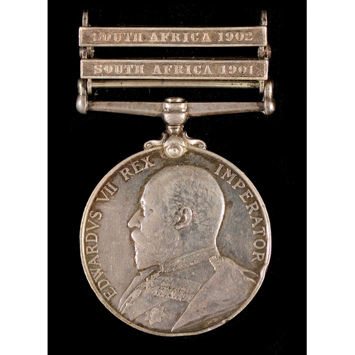 250 - King's South Africa Medal, two clasps South Africa 1901 and South Africa 1902, 3335 Pte A Scott Linc... 