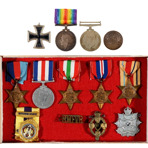 255 - WWI British War Medal, D M 2-075854 Pte J Sharpe A S C, miscellaneous WWII Stars and other medals, e... 