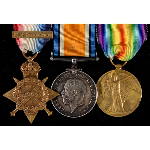 269 - WWI group of three, 1914 Star and clasp, British War Medal and Victory Medal SF-1498 Pte A Darley A ... 