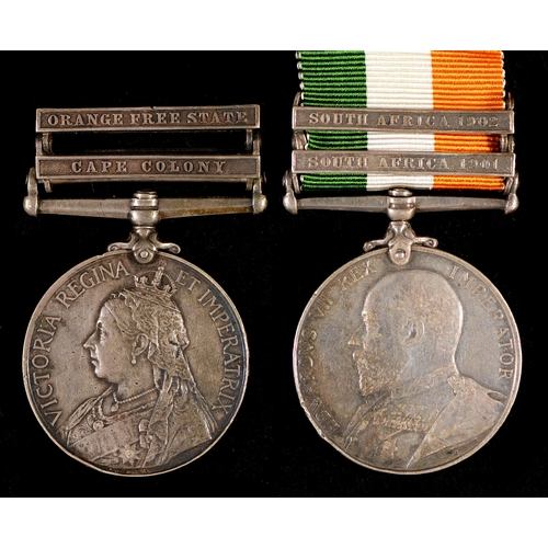 271 - Queen's South Africa Medal, two clasps Cape Colony and Orange Free State, renamed