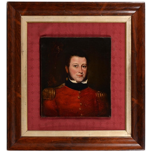 29 - English School, 19th c - Portrait of an Officer, 4th (Royal Irish) Dragoon Guards c1830, head and sh... 