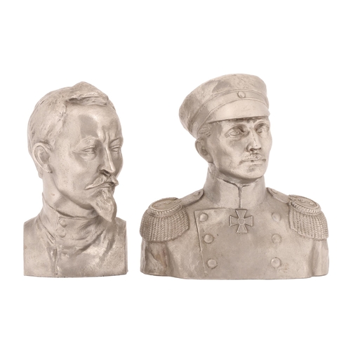 31 - Soviet Russia (USSR). Two cast aluminium portrait heads of Felix Dzerzhinsky Iron Felix, founder of ... 