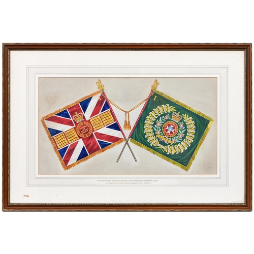 57 - English School, 1950 - Colours of the 1st Battalion The Sherwood Foresters, Nottinghamshire and Derb... 