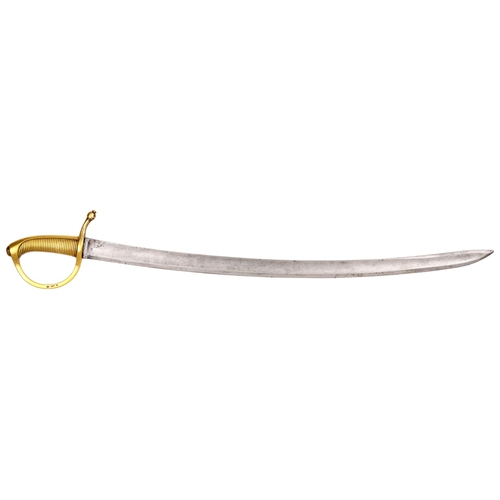 64 - A Russian infantry hanger, pattern 1834,  the brass hilt dated 1833, blade 68.5cm l