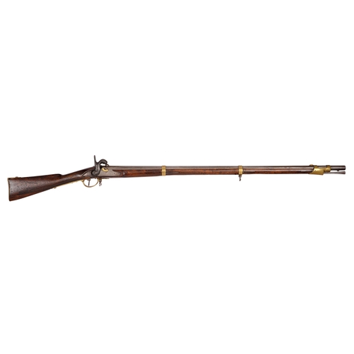 76 - A Russian Infantry musket, Tula, dated 1838, the 105cm swamped barrel stamped No 7 5 1 7, the brass ... 