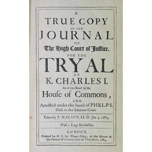 114 - English Civil War. Nalson (John), A True Copy of the Journal of The High Court of Justice, for the T... 