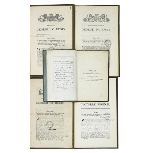 176 - Law, Economics & Finance. Four sammelbands of parliamentary acts, 19th c, comprising: 1) Birming... 