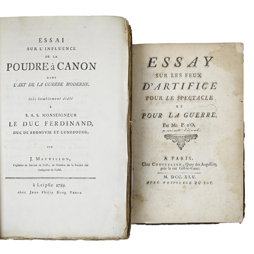 188 - Military. Mauvillon (Jakob), Essai sur l'influence de la poudre à canon dans l'art de la guerre mode... 