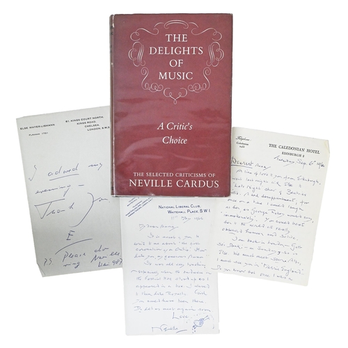 203 - Music. Cardus (Neville), The Delights of Music: A Critic's Choice, signed and autographed dedication... 