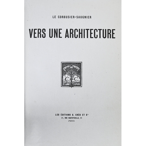 22 - Architecture. Le Corbusier-Saugnier, Vers une architecture, first edition, Paris: Les Éditions G. Cr... 