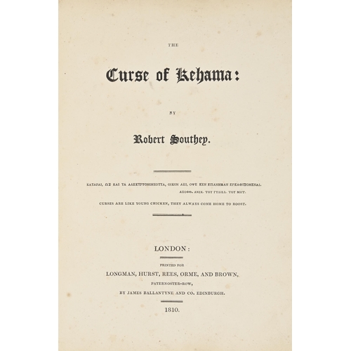 229 - Scotland; Sir Walter Scott's Review Copy. Southey (Robert), The Curse of Kehama, association copy, f... 