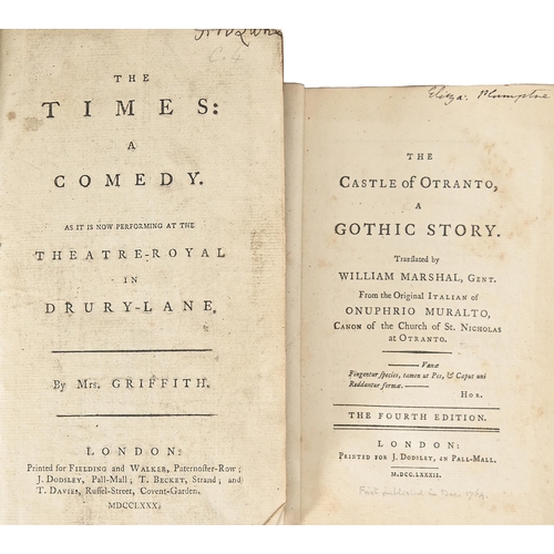 249 - Theatre. A sammelband of seven plays, 18th c, comprising: 1) Griffith (Mrs. Elizabeth), The Times: A... 