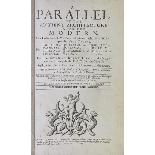 29 - Architecture. Fréart (Roland, sieur de Chambray) & Evelyn (John, FRS), A Parallel of the Ancient... 