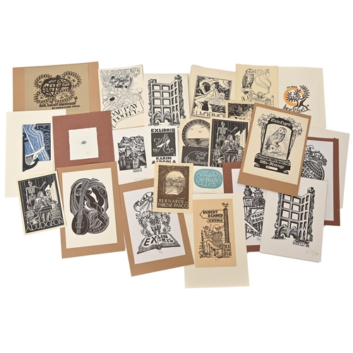 301 - A collection of approx. 115 bookplates/ex-libris labels, principally European, early 20th c and late... 