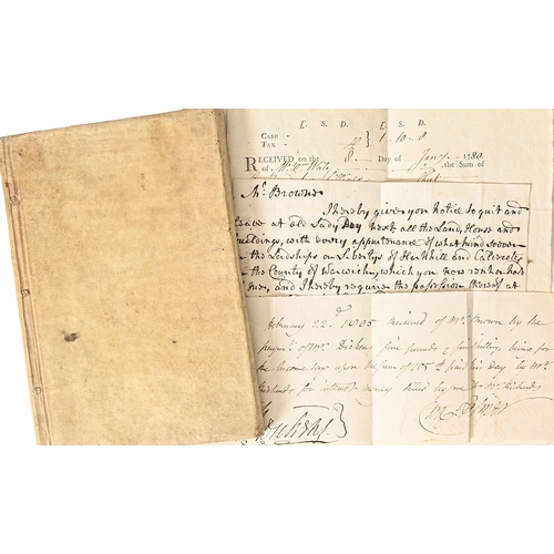 314 - An 18th c vellum notebook, John Brown/His Pocket Book, n.d. [c. 1780], inscribed pastedown, otherwis... 