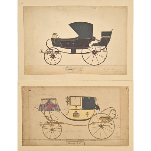 325 - Coach Making. An important archive collection of 83 carriage designs, early to mid 19th c, including... 