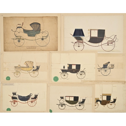 325 - Coach Making. An important archive collection of 83 carriage designs, early to mid 19th c, including... 