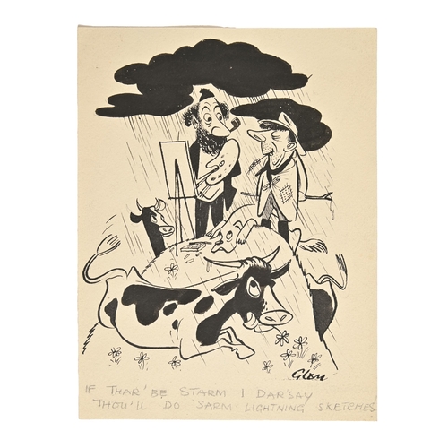 337 - Glan Williams (Welsh Caricaturist, 1912-1986) - A collection of approx. 100 works on paper, almost a... 