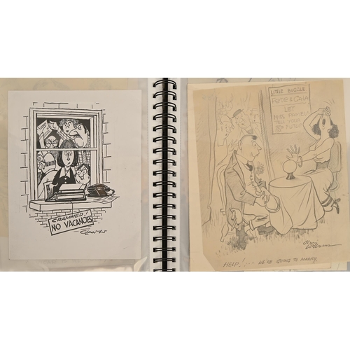 337 - Glan Williams (Welsh Caricaturist, 1912-1986) - A collection of approx. 100 works on paper, almost a... 