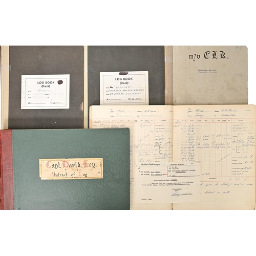 344 - Merchant Shipping. Captain David Hey (b. 1880; previously MiD), Merchant Navy, his ships' log book, ... 