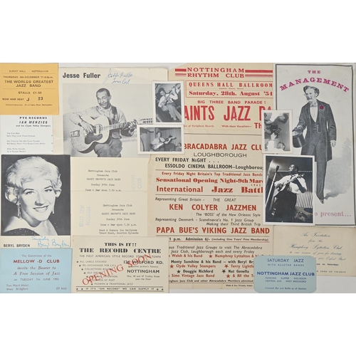 348 - Music. Jazz: an archive collection of printed ephemera, mostly Nottingham and elsewhere in the East ... 