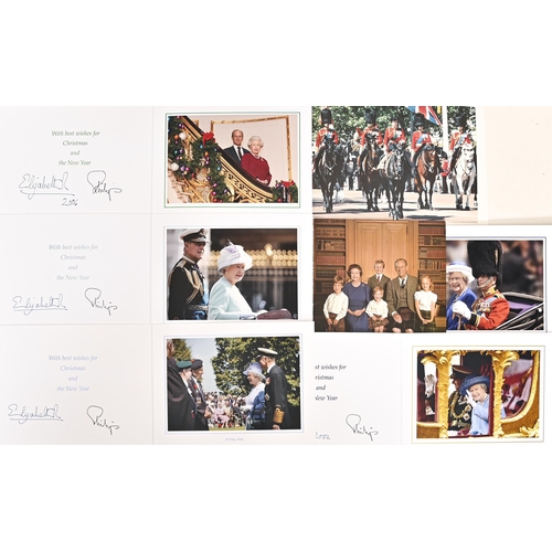 365 - Royalty. Seven Christmas cards from Elizabeth II and Prince Philip, the Duke of Edinburgh, 1986-87, ... 