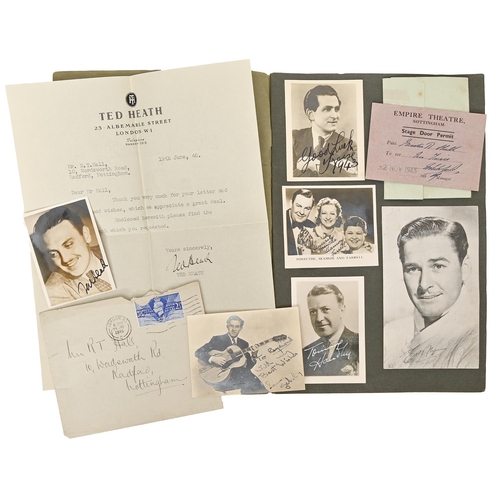 374 - Stage & Screen. A collection of approx. 26 autographs, c. 1940-50, including the musical enterta... 