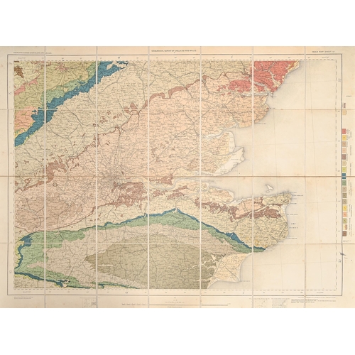 410 - Geology. Map: Environs of London (Geological), Southampton: Engraved and Published at the Ordnance S... 