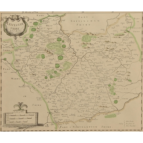 415 - Robert Morden (c.1650-1703) - Leicestershire; Northamptonshire, a pair, double-page maps, [London]: ... 