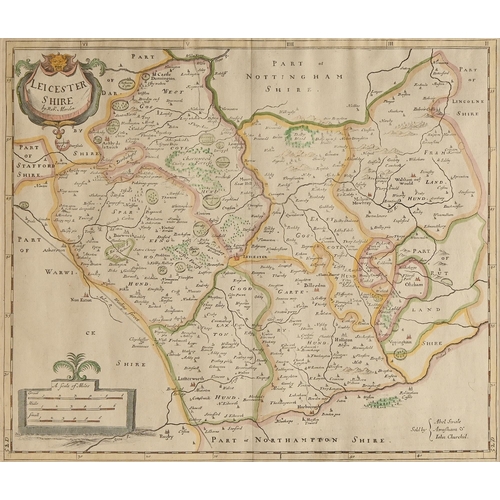 415 - Robert Morden (c.1650-1703) - Leicestershire; Northamptonshire, a pair, double-page maps, [London]: ... 