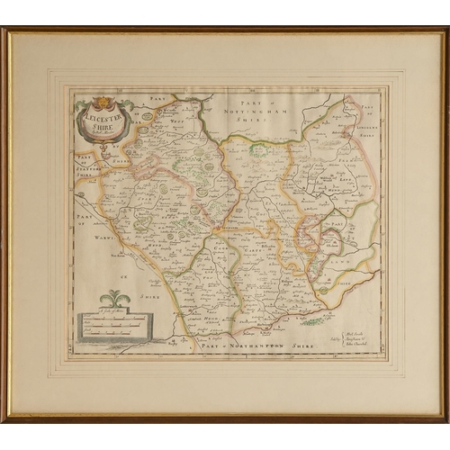 415 - Robert Morden (c.1650-1703) - Leicestershire; Northamptonshire, a pair, double-page maps, [London]: ... 