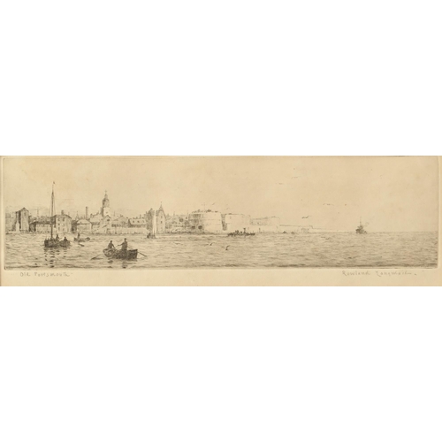 452 - Lieutenant Rowland Langmaid RN, RA (1897-1956) - Old Portsmouth, from Haslar Creek, signed and title... 