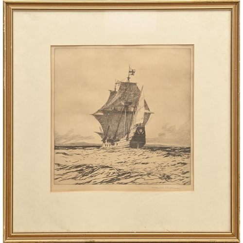 456 - Norman Wilkinson CBE, RI (1878-1971) - English Galleon, signed in pencil, n.d. [c. 1930-40], etching... 